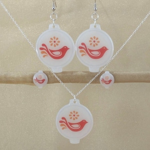 Vintage Pyrex Friendship Inspired Jewelry, Dangle Earrings, Stud Earrings, Clip-Ons, Necklace, Handmade