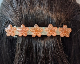 Vintage Pyrex Butterfly Gold Inspired Barrette Jewelry, Handmade