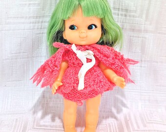 Rare 1960's Shiba Doll with Green Hair + Handmade Outfit