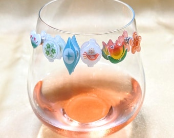 Vintage Pyrex and FireKing Designs Inspired Stemless Glass Charms