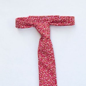 Sevenberry Red Floral Necktie