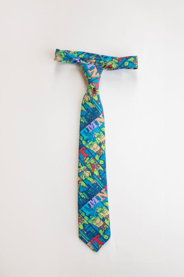 Handmade TMNT Necktie: Adjustable Pre-tied Tie