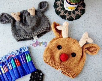 KNITTING PATTERN Deer Hat Baby Size PDF