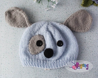 KNITTING PATTERN Puppy Hat Baby Size PDF
