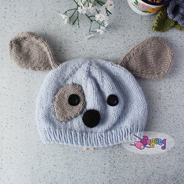 KNITTING PATTERN Puppy Hat Baby Size PDF