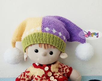 KNITTING PATTERN Court Jester Hat - Baby Children Adult size PDF