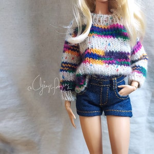 Knitting Pattern: Striped Pullover for 1/6 fashion doll male female PDF