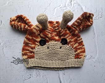KNITTING PATTERN Another Giraffe Hat Baby Size PDF