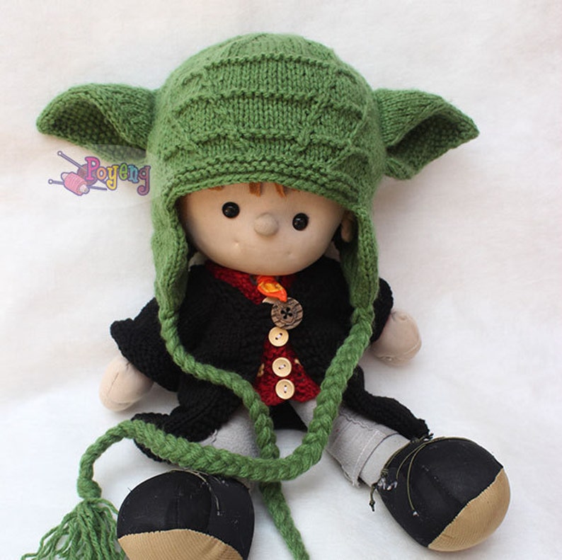 KNITTING PATTERN Wrinkle Yoda Baby Hat PDF image 1