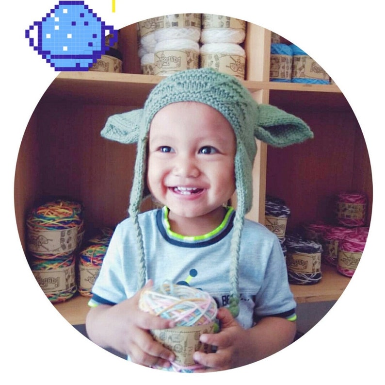 KNITTING PATTERN Wrinkle Yoda Baby Hat PDF image 5