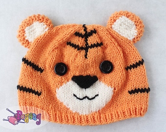 KNITTING PATTERN Tiger Hat Baby Size PDF