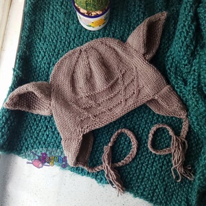 KNITTING PATTERN Wrinkle Yoda Baby Hat PDF image 4