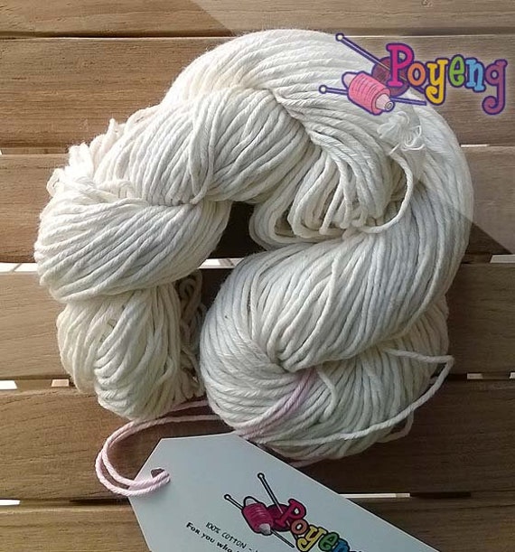 DK/Light Worsted Weight Cotton Yarn Undyed Yarn 100Gram Etsy