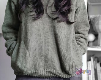 KNITTING PATTERN Classic Sweater with Pocket PDF