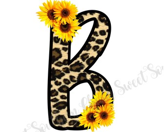 alphabet png - png - sublimation - sublimation png - sublimation design - sunflower - leopard png - digital download - cheetah png - leopard