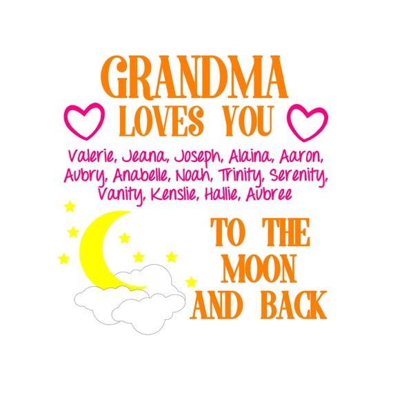 Grandma Svg Grandma Svg File Grandma Cut File Moon Stars Etsy