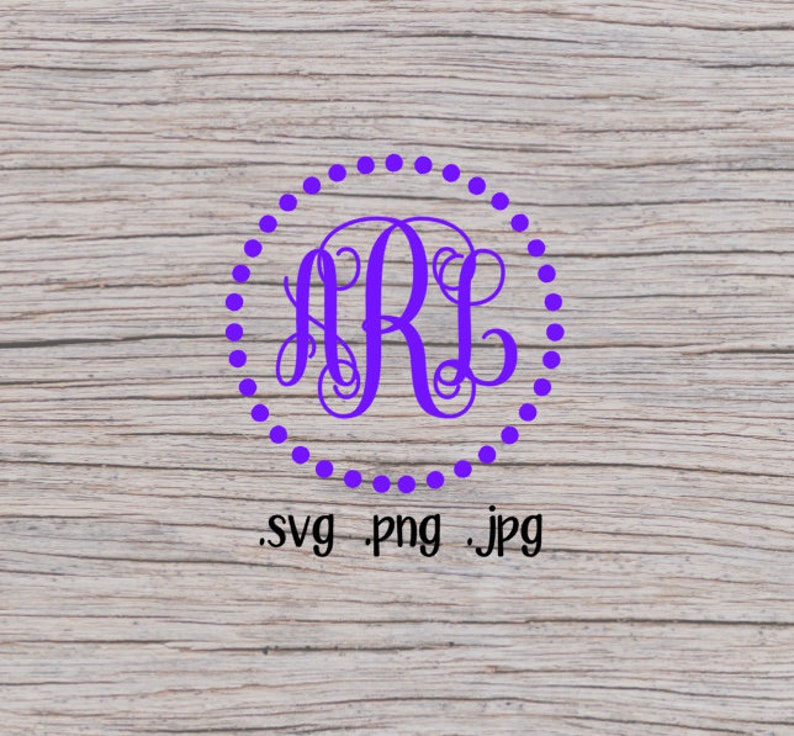 Monogram SVG Monogram Cut file Monogram Circle SVG Monogram circle cut file dotted circle svg dotted circle cut file svg files image 1