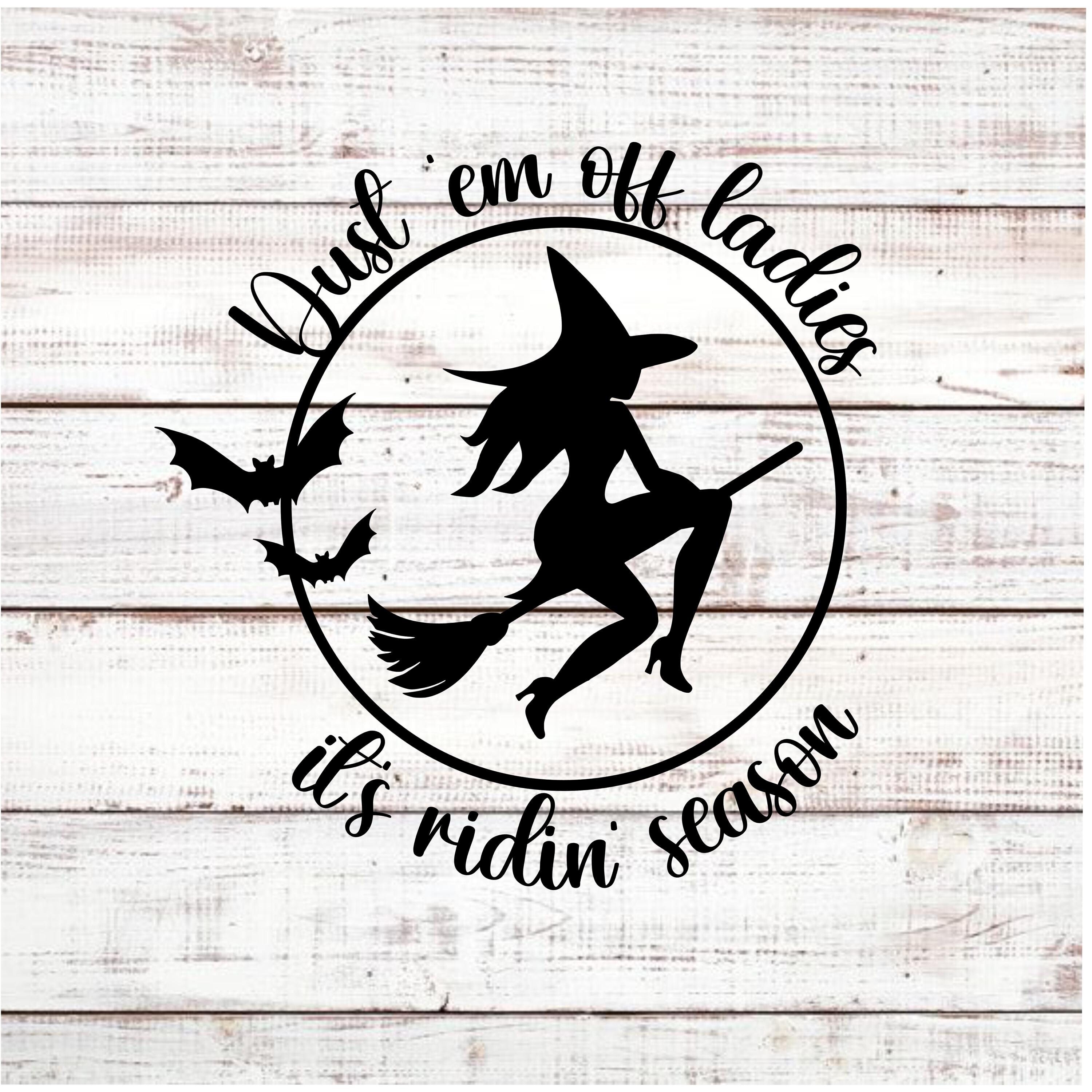 Funny Halloween Witch Dustem Ladies Riding Season Graphic T - Canada
