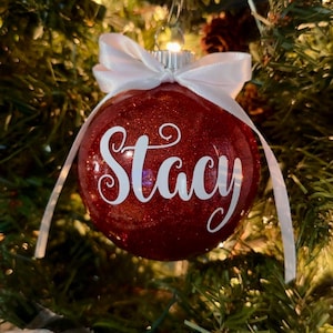 Personalized glass ornaments, Christmas gift glitter Christmas ornaments, personalized gifts, family ornaments