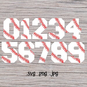 Baseball numbers - baseball svg - baseball svg files - svg file - svg files - baseball cut file - baseball laces - baseball files - baseball