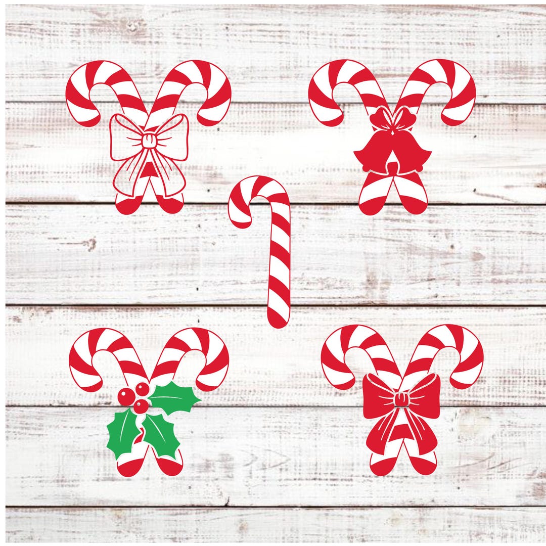 Candy Cane Clipart Bundle Svg, Candy Cane Svg for Shirt, Christmas Svg ...