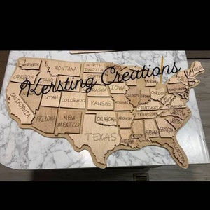 USA Map 50 States SVG Instant Download 3D Labeled United States of America Outline Datei Silhouette Clipart Bild Dekor Reise