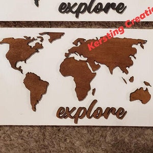 Weltkarte SVG Sofort Download Explore Holz Dekoration Datei