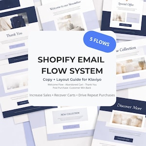 Shopify Email Flow System | Klaviyo Copy + Layout Guide (Digital Download)