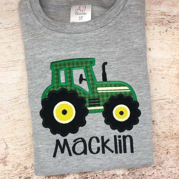 Baby Boy/Kids Tractor Birthday Shirt, Personalized John Deere Birthday Inspired Tractor Shirt