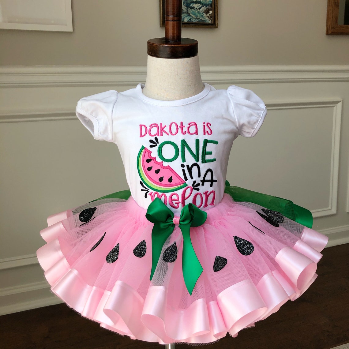 Red/Pink Watermelon Outfit Baby Girl Watermelon Tutu Set One Etsy