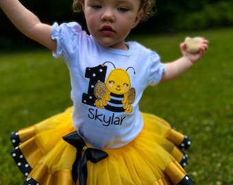 First Birthday Bee Theme Tutu Outfit