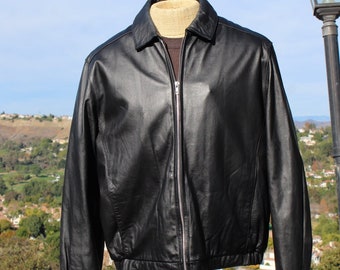 90s Black Wilson's Leather Thinsulate Bomber Jacket Large (Vintage / 90s / Wilson's Leather)