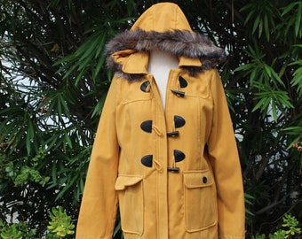 Vintage Yellow Toggle Parka Car Coat XL (Vintage / 80s)