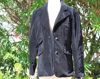 Vintage Black Velvet Blazer Women's Medium (Vintage / 90s)