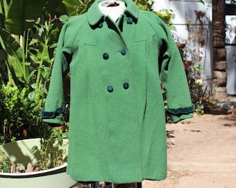 Vintage 50s Green Wool Kids Jacket 6 (Vintage / Thalian / 60s)