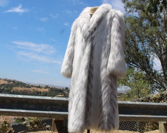 RARE manteau long blanc en fausse fourrure fabriqué aux États-Unis 15 (vintage / 60s / Avec Tu)