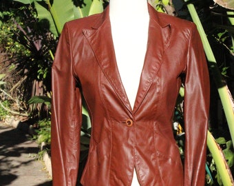 Vintage Wilsons 70s Brown Womens Leather Blazer 5/6 (Vintage / 70s / Wilsons)