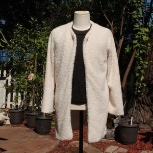 Vintage White Faux Fur Open Coat Vintage / 80s image 1