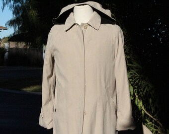 Classic London Fog Faux Suede Tan Windbreaker w Removable Hood (Vintage / London Fog / 90s_
