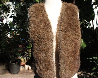 Fluffy Brown Faux Fur Vest (Vintage / 80s)