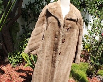 French 50s Brown Faux Fur Tissavel Swing Coat (Vintage / 50s / Tissavel)