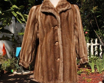 50s Brown Faux Fur French Hillmoor Tissavel Swing Coat USA (Vintage / 50s / Hillmoor)