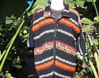 Orange / Black Poncho (Vintage / 80s)