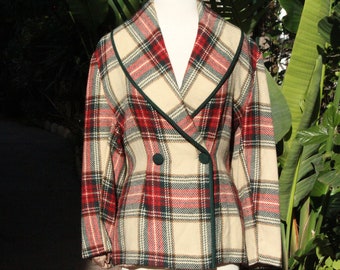 Vintage Italian Wool White Plaid Blazer (Vintage / 80s / Paradiso)