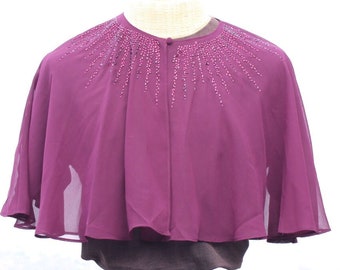 Vintage Purple Light Weight Beaded Cape Medium (Vintage / 80s / Calvin Klein)