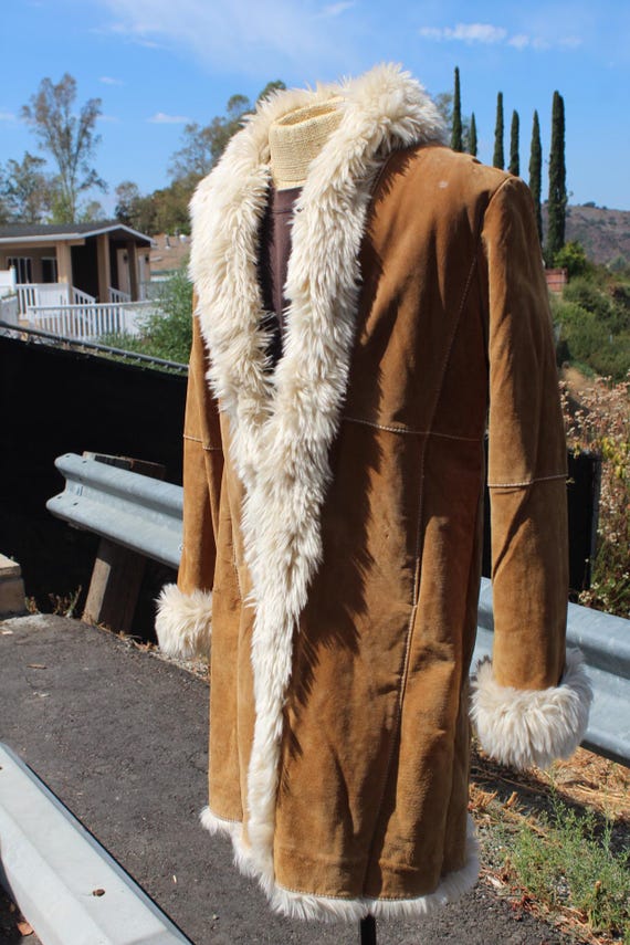 Vintage Wilsons Leather Penny Lane Medium Suede Coat W Faux Fur