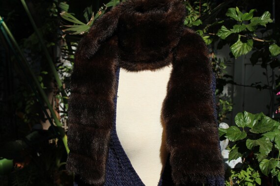 Long Vintage Brown Faux Fur Scarf (Vintage  80s) - image 2