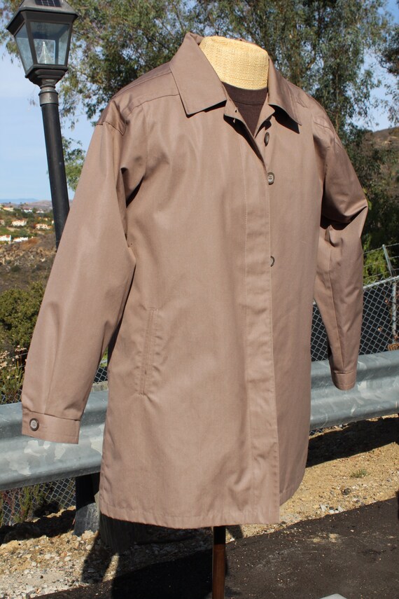 Vintage 60s Brown Trench Coat 14 Regular (Vintage… - image 2