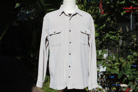 Vintage White Corduroy Shirt Made in USA (Vintage… - image 1