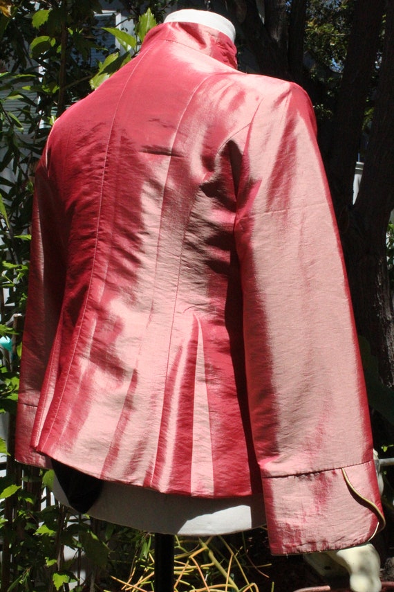 Pink Shiny Flower Cheongsam Jacket (Vintage / 80s) - image 5